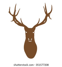 brown silhouette of deer head