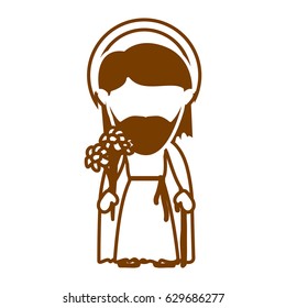 brown silhouette of faceless image of saint joseph father