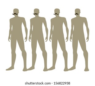 brown silhouette mustache guy
