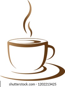 brown silhouette simple coffee cup vector graphic design 
