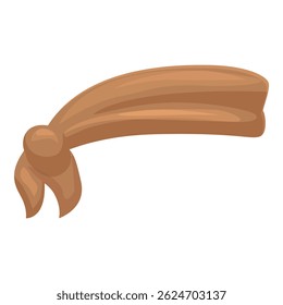 Brown silk headscarf folded and laying flat, a fashionable headwear for women