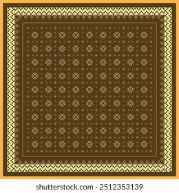 Brown silk scarf design pattern. SIlk scarves motifs