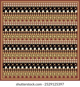 Brown silk scarf pattern combination. Scarves motif