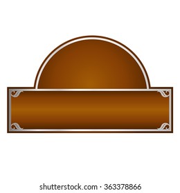 brown and silver framed label logo wappen