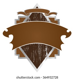 brown and silver framed label logo wappen