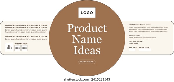 Brown Simple Circular Label Packaging Design Vector