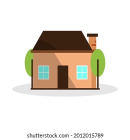 brown simple house isolated vector