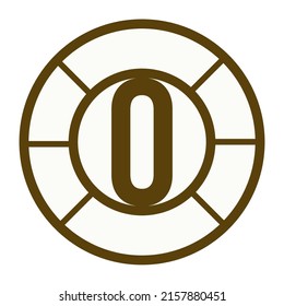brown simple letter O line design icon logo