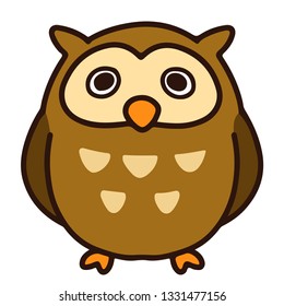 Brown and simple round owl