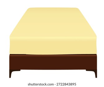 Cama individual marrón. Ilustración vectorial