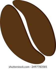 Brown Single Coffee Bean Illustration