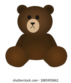 Brown sitting teddy bear. vector