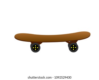 Brown Skate Board - Cartoon Vector Image