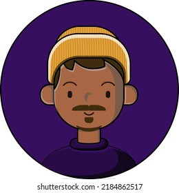 brown skinned male avatar profile using beanie