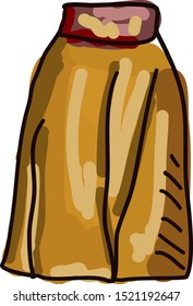 Brown skirt, illustration, vector on white background.