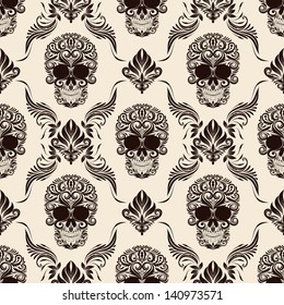 Brown Skull Pattern