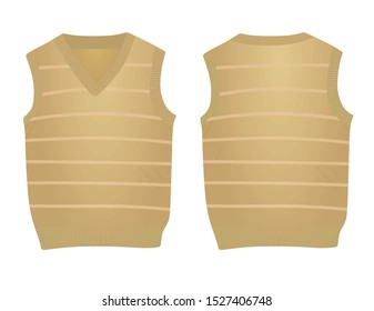Brown sleeveless sweater. vector illustration