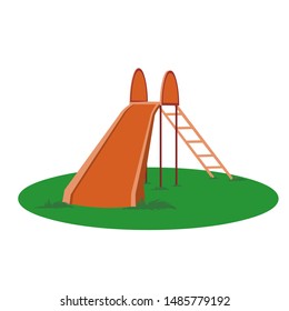 Brown Slide in Park - Cartoon Vector Image