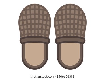 Brown slippers on a white background