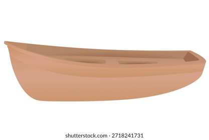 Barco Pequeño marrón. Ilustración vectorial