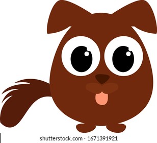 Brown small dog, illustration, vector on white background.