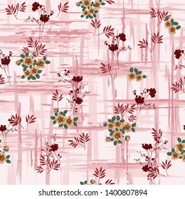 brown small vector flowers pattern pink texture background