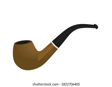 Brown smoking pipe. vector illustration