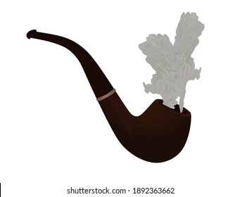 Brown smoking pipe. vector illustration