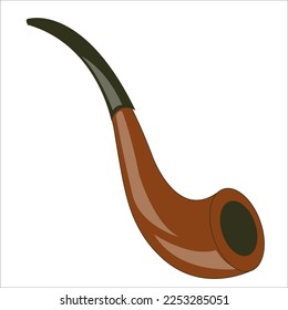brown smoking pipe vector illustration
