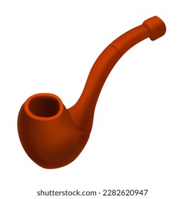brown smoking pipe vector illustration