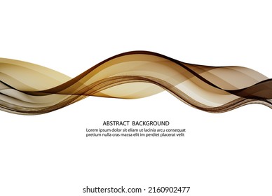 Braune, glatte, elegante Welle auf weißem Hintergrund, Design-Element