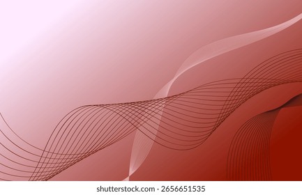 Curvas de onda de líneas lisas marrones sobre fondo abstracto de gradiente suave