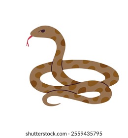 Brown snake clipart avatar logotype isolated illustration