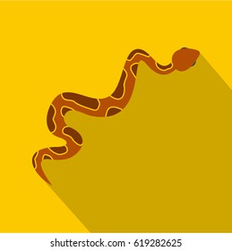 Brown snake icon. Flat illustration of brown snake vector icon for web