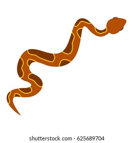 Brown snake icon flat isolated on white background vector illustration