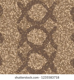 brown snake skin pattern. animal leather ornament. vector illustration easy to edit and customize. eps10