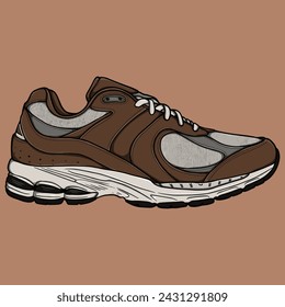 Zapatillas de deporte marrón Ilustración vectorial