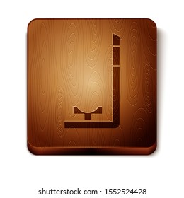 Brown Snorkel icon isolated on white background. Diving underwater equipment. Wooden square button. Vector Illustration