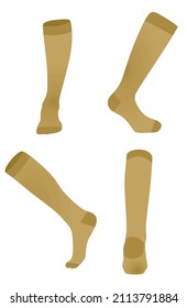 Brown Soccer Socks. Vector Illustration