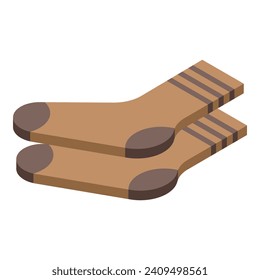 Brown socks icon isometric vector. Foot sock. Fashion rope