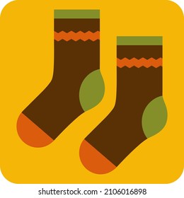 Brown socks, illustration, vector on a white background.