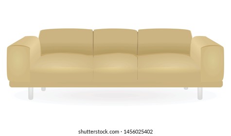 Brown  sofa bed. vector illustration