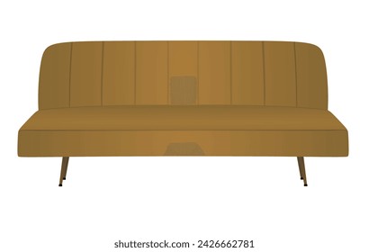 Brown sofa bed. vector illustration