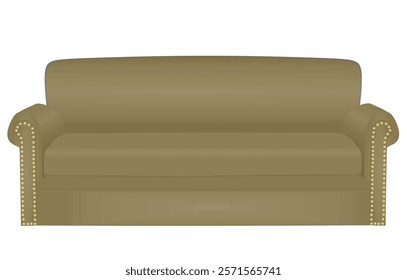 Brown sofa bed. vector illustration