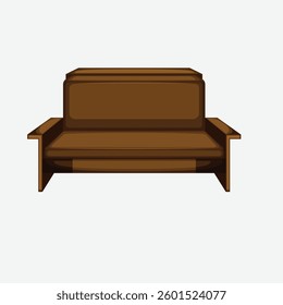 brown sofa illustration on white background