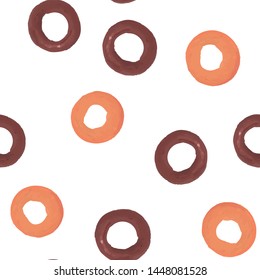 Brown and Soft orange a circle Beautiful Seamless pattern. Perfect for your design, textile, pattern fills, box, posters, cards, web page background etc. Pattern under the mask. Vector.
