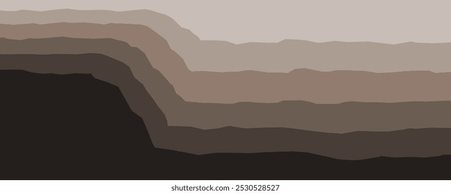 Suelo marrón y capas de roca. Sección transversal