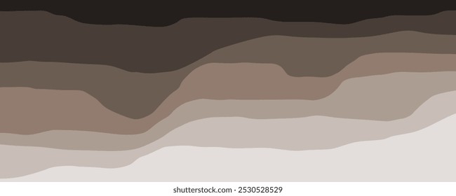 Brown soil and rock layers. Cross section