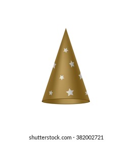 Brown sorcerer hat with silver stars