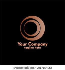 brown spaced round logo design
